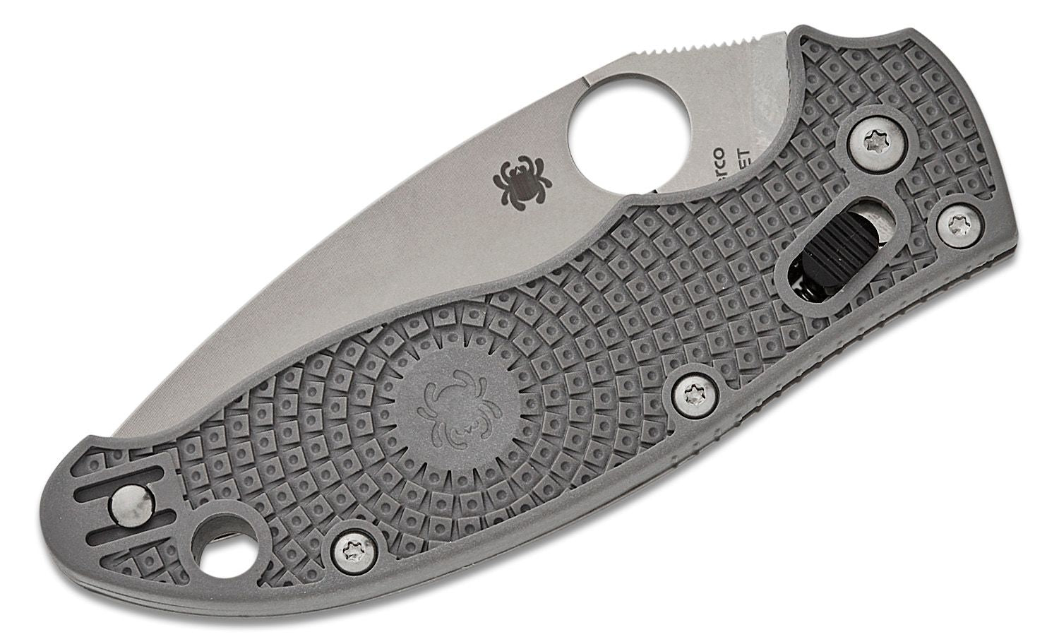 Spyderco Manix 2 Maxamet Satin Plain Blade, Gray Ball Bearing Lock #C101PGY2