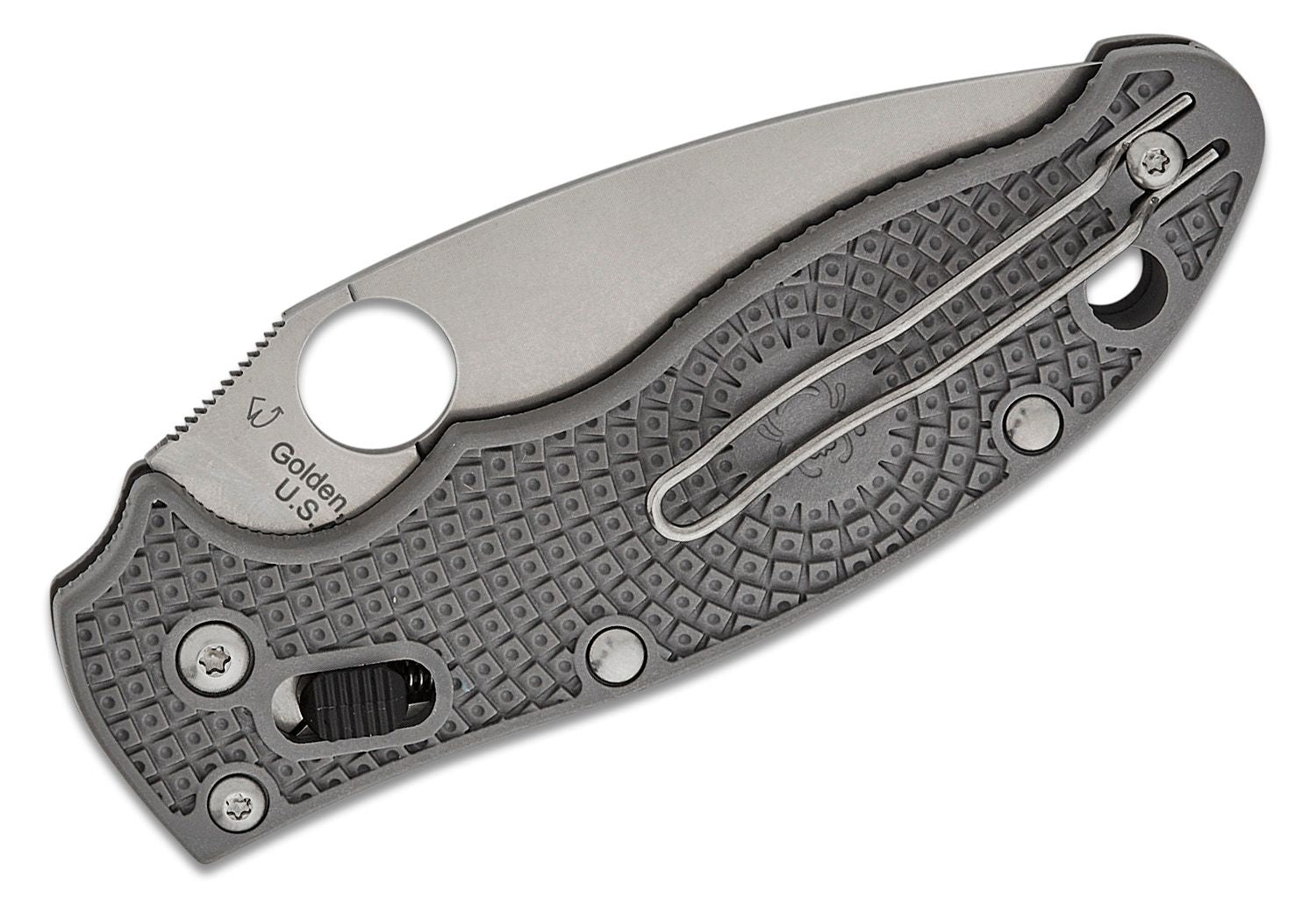 Spyderco Manix 2 Maxamet Satin Plain Blade, Gray Ball Bearing Lock #C101PGY2