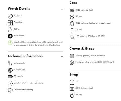 LUMINOX MANTA RAY STEEL 2130 SERIES #X2.2145