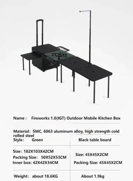 Naturehike Fireworks 1.0(IGT) outdoor mobile kitchen  with stove #CNH22CJ013