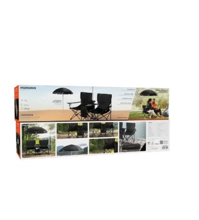 PORODO LIFESTYLE 2-1 CAMPING CHAIR WITH UMBRELLA