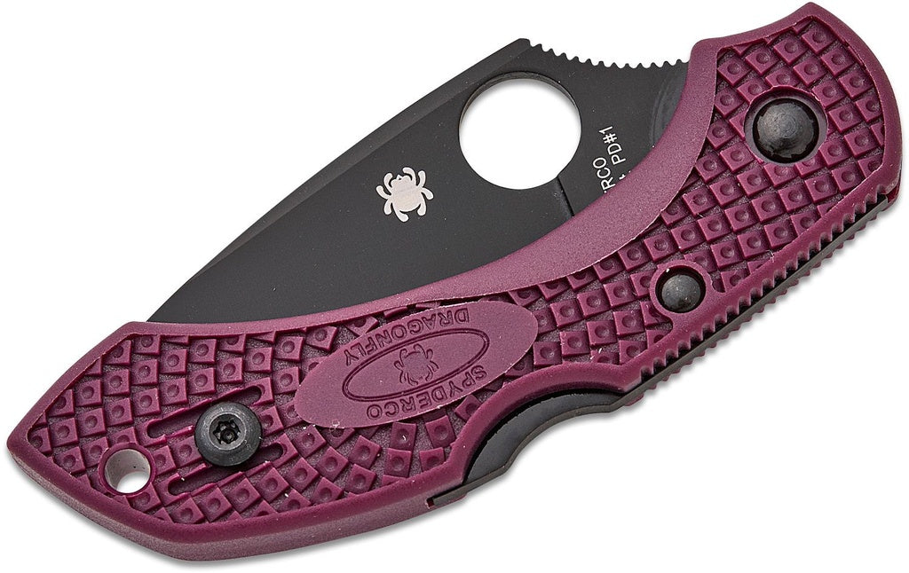 Spyderco Dragonfly 2 Lightweight Sprint Run Burgundy FRN Handles Lockback #C28BGBKP2