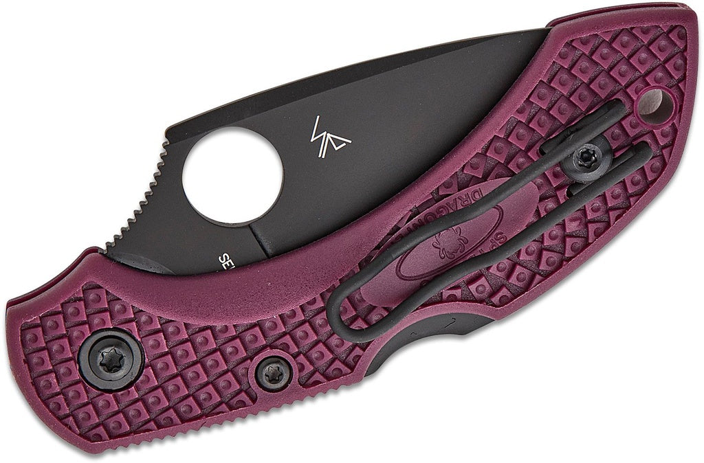 Spyderco Dragonfly 2 Lightweight Sprint Run Burgundy FRN Handles Lockback #C28BGBKP2