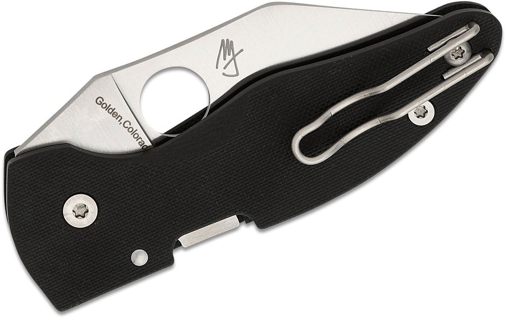 Spyderco MicroJimbo Folding Knife S30V Satin Plain Blade, Black G10 Handles Compression Lock #C264GP