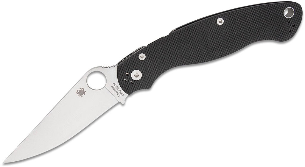 Spyderco Military 2 Compression Lock Folding Knife 4" S30V Satin Plain Blade, Black G10 Handles #C36GP2