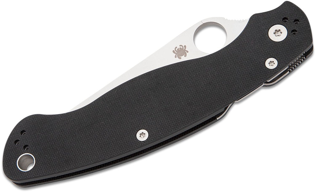 Spyderco Military 2 Compression Lock Folding Knife 4" S30V Satin Plain Blade, Black G10 Handles #C36GP2