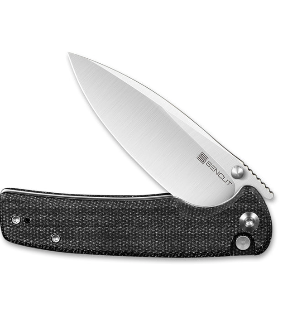 SENCUT Sachse Flipper & Button Lock & Thumb Stud Knife Micarta Handle #S21007-1