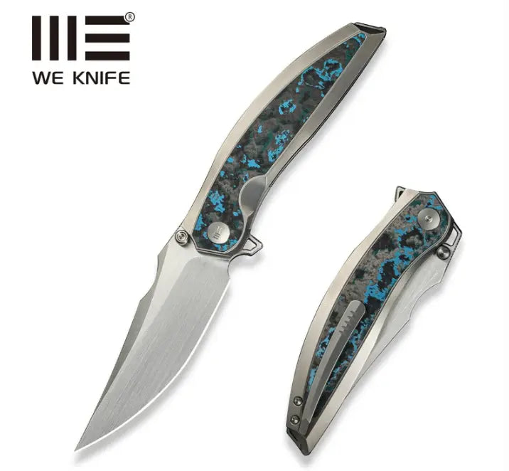WEKNIFE Quinseris Flipper & Thumb Stud Knife Titanium & FatCarbon Fiber Handle #WE23093-4