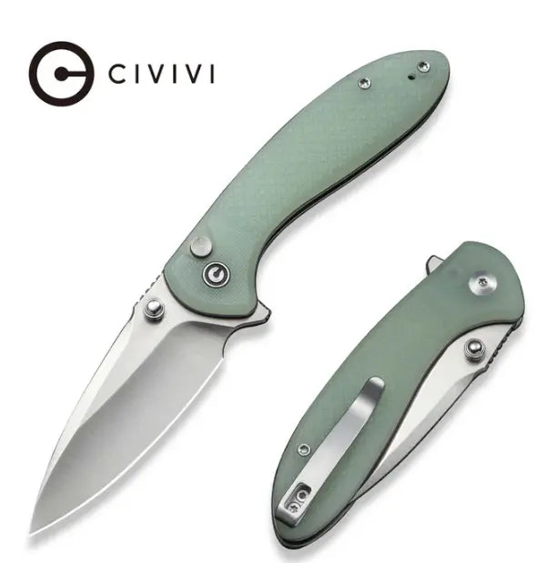 CIVIVI Faeger Flipper & Thumb Stud & Button Lock Knife Milled Natural G10 Handle #C24031-3