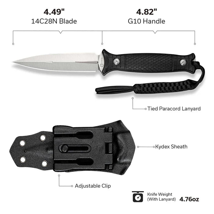 CIVIVI Perfrico Fixed Blade Knife G10 Handle # C23026-1