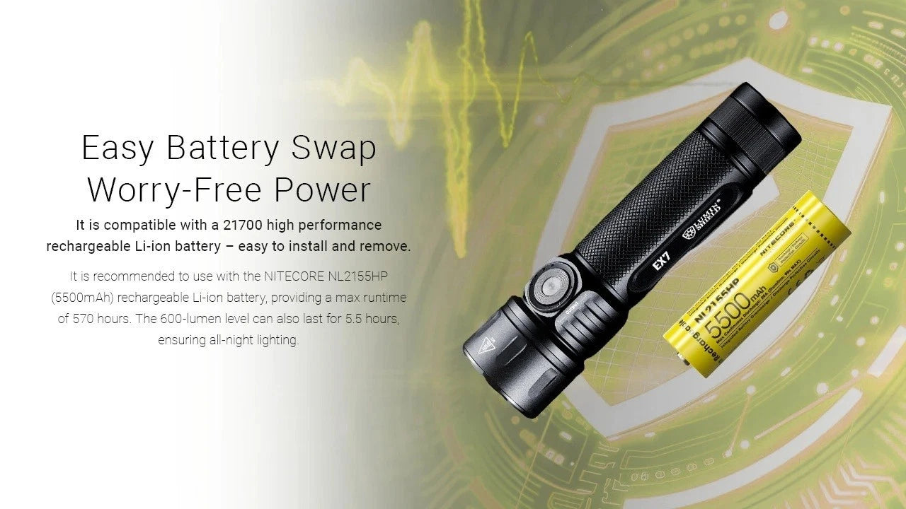Nitecore EX7 6000 Lumen High Performance Rechargeable Flashlight
