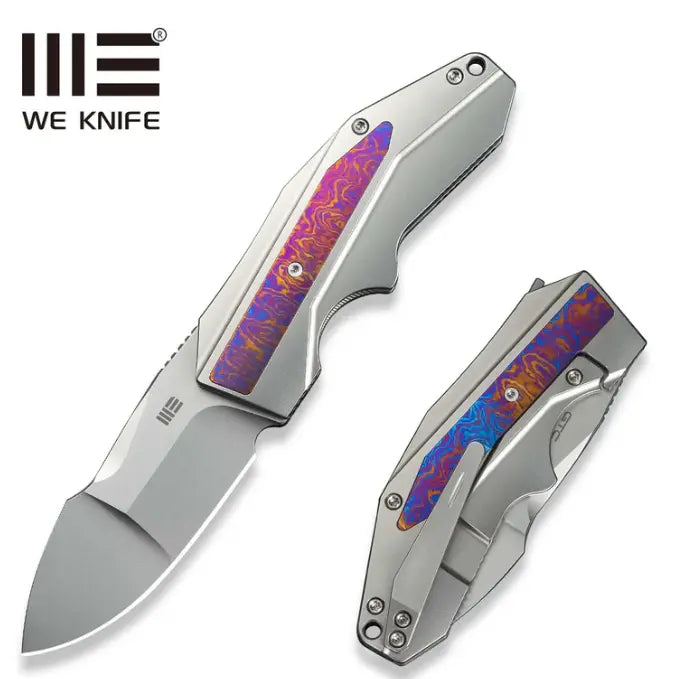 WEKNIFE Coral SLT Flipper Knife Titanium & Timascus Handle #WE24044-4