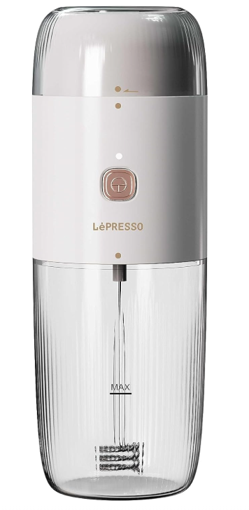 LePresso 2 in 1 Portable Milk Frother and Coffee Grinder 150mL 45W #LPMFGRWH