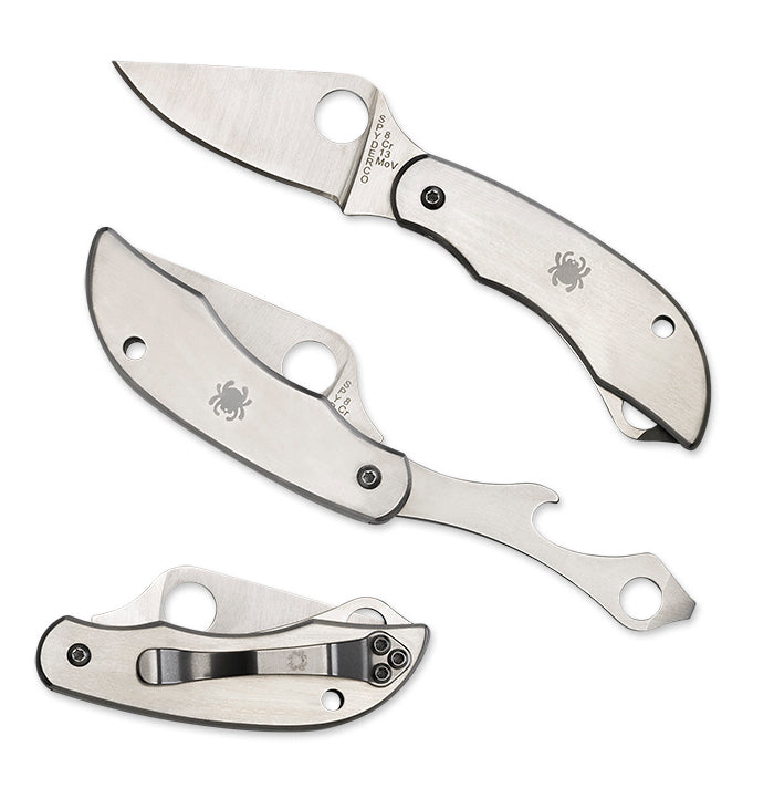Spyderco ClipiTool Bottle Opener/Screwdriver  Stainless Steel Handles, Slipjoint (non-locking) #C175P