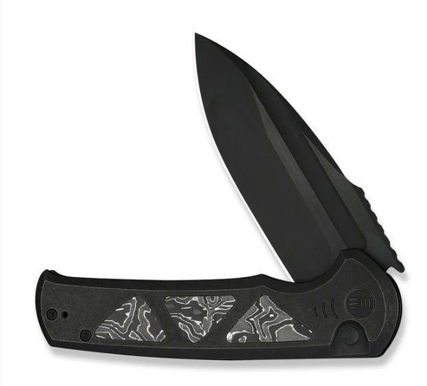 WEKNIFE Sylox Flipper & Button Lock Knife Titanium & Carbon Fiber Handle #WE24027-1