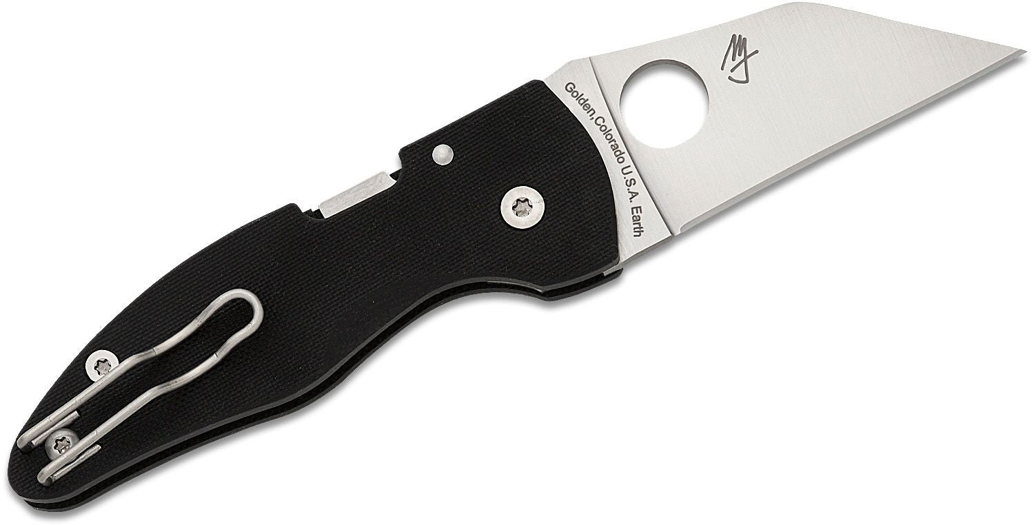 Spyderco MicroJimbo Folding Knife S30V Satin Plain Blade, Black G10 Handles Compression Lock #C264GP