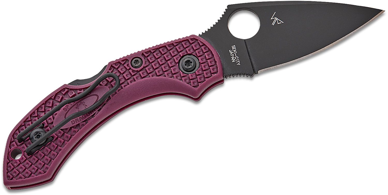 Spyderco Dragonfly 2 Lightweight Sprint Run Burgundy FRN Handles Lockback #C28BGBKP2