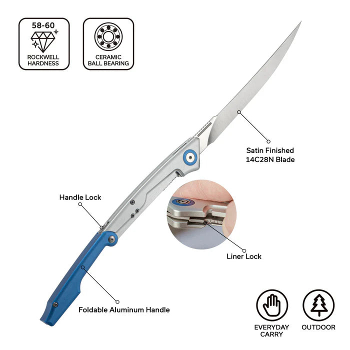 CIVIVI Shawka Folding Fillet Knife Aluminum Handle #C22029B-2