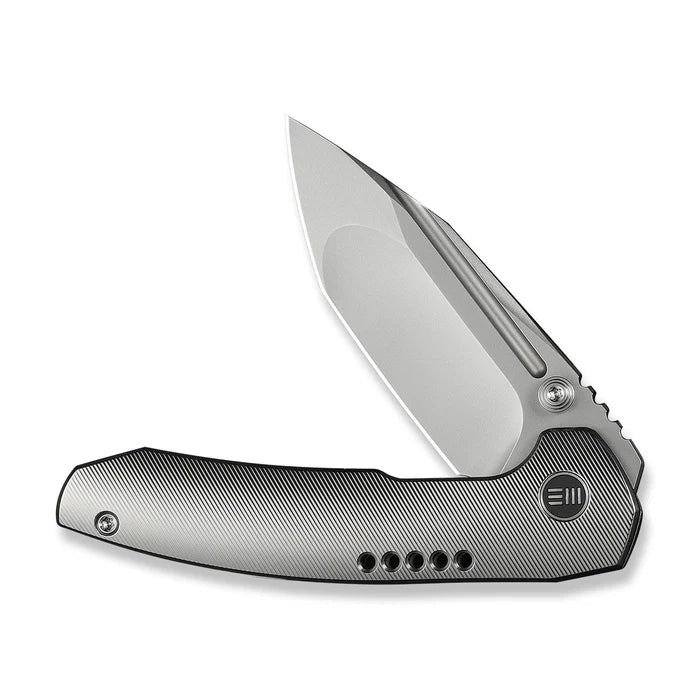 WEKNIFE Micro Trogon Thumb Stud Knife Satin Polished Titanium Handle #WE24043-2
