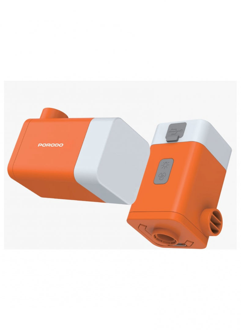 Porodo Lifestyle Camping Inflate and Deflate Air Pump with Light #PD-LFST041-OG