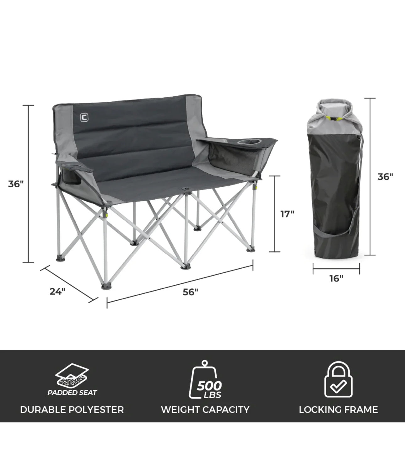 CORE Love Seat for 2 Person chair with Bag #40328