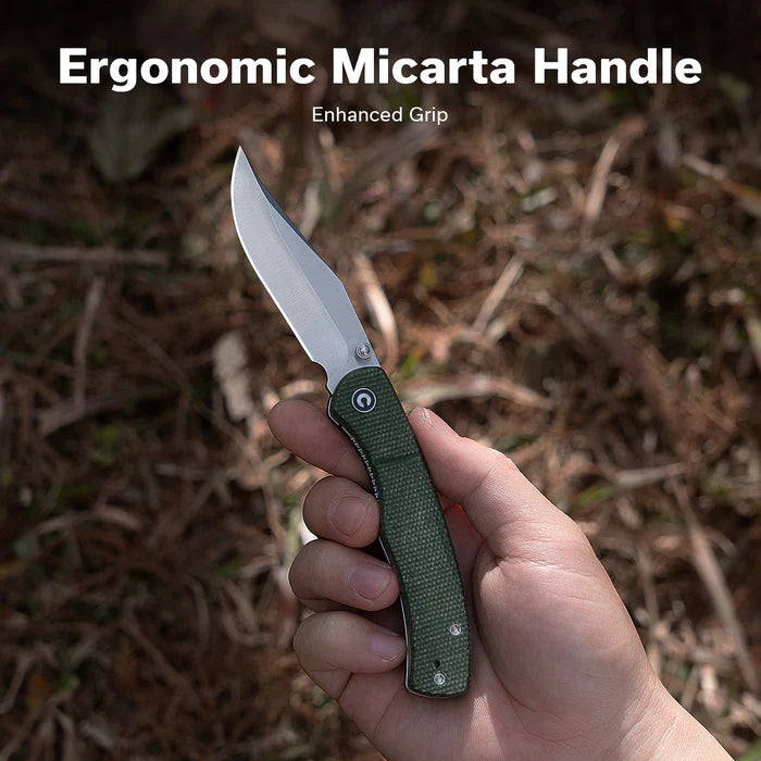 CIVIVI Clingman Front Flipper & Thumb Stud Knife Micarta Handle #C23065-4