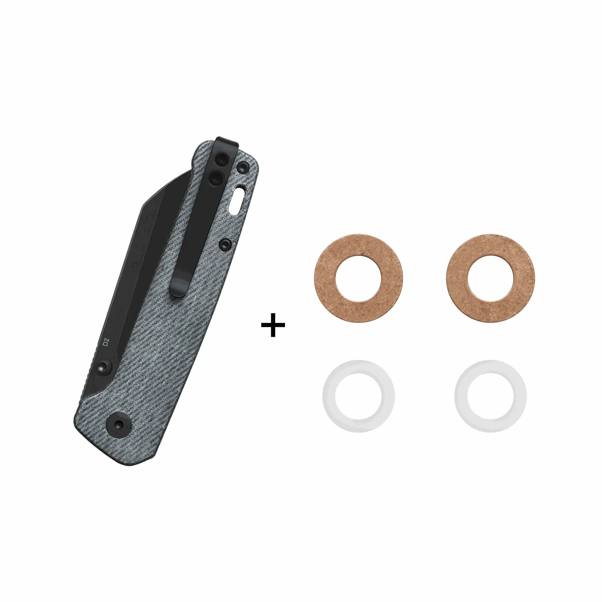 Penguin V2 Linerlock, D2 black stonewash,Denim micarta #QS130V2-B2