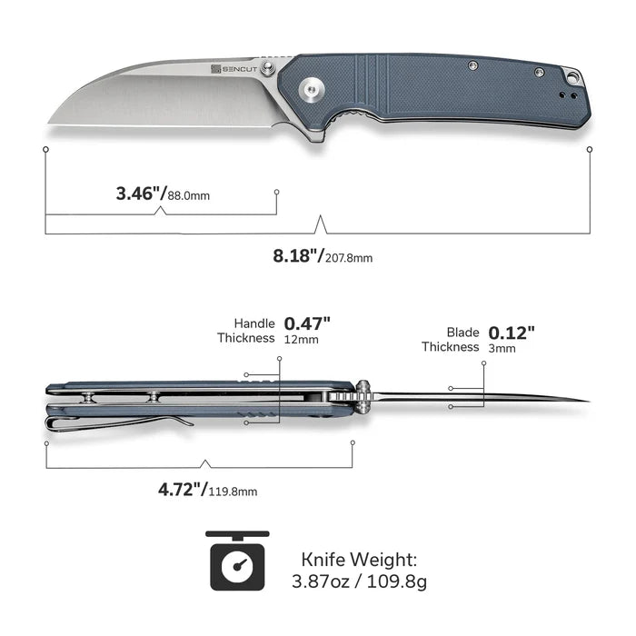SENCUT Awassi Flipper & Thumb Stud Knife G10 Handle #S24065-2