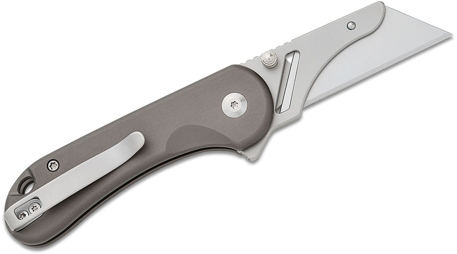 CIVIVI KNIVES ELEMENTUM UTILITY BUTTON LOCK  GRAY ALUMINUM HANDLE #C23039B-4