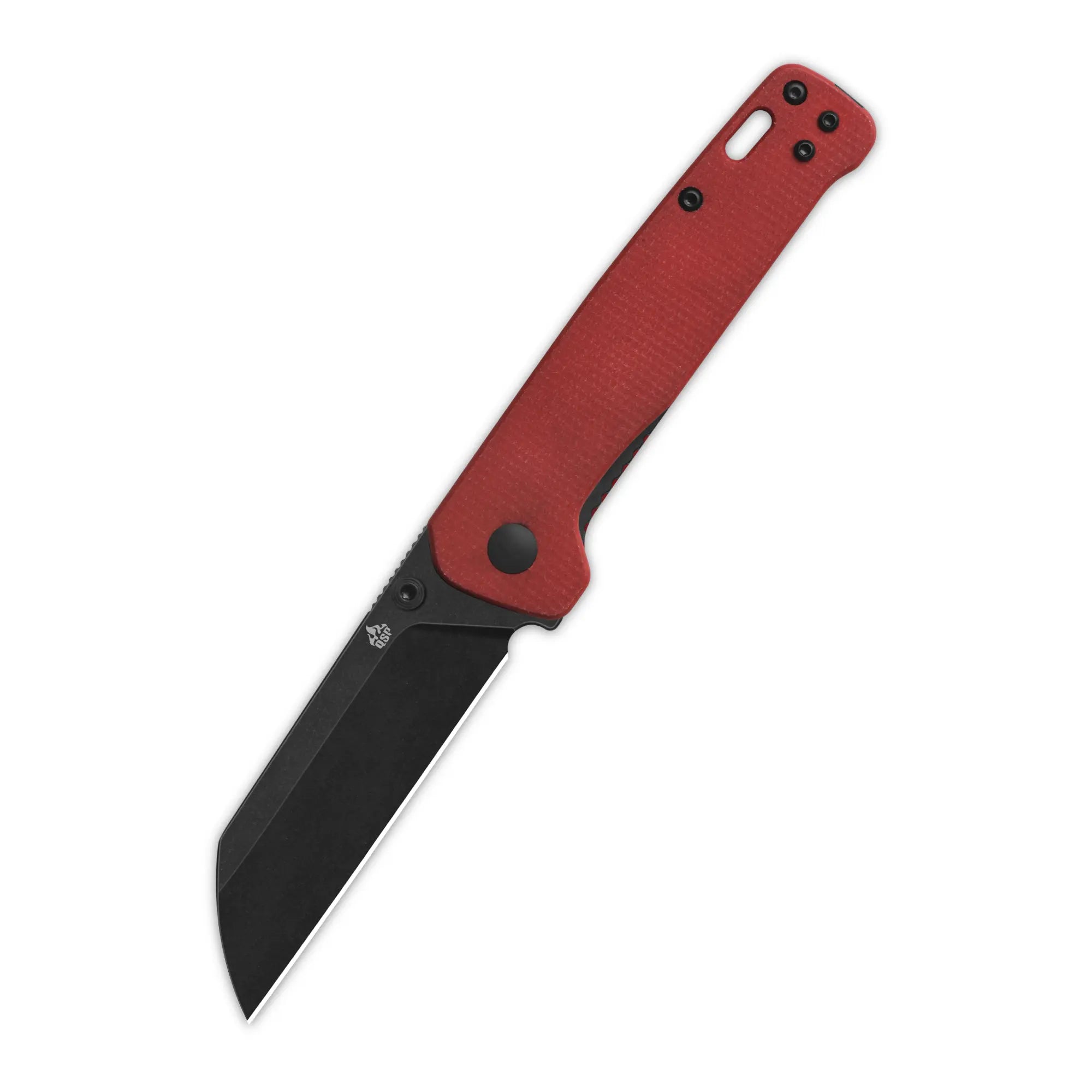 Penguin V2 Linerlock, D2 black stonewash,Red micarta #QS130V2-D2