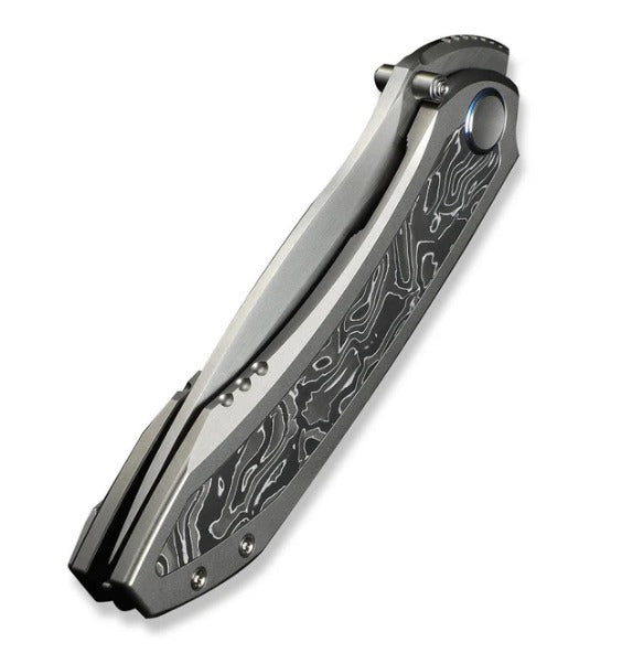 WEKNIFE Winsome Thumb Stud & Front Flipper Knife Titanium & Carbon Fiber Handle #WE23092-2