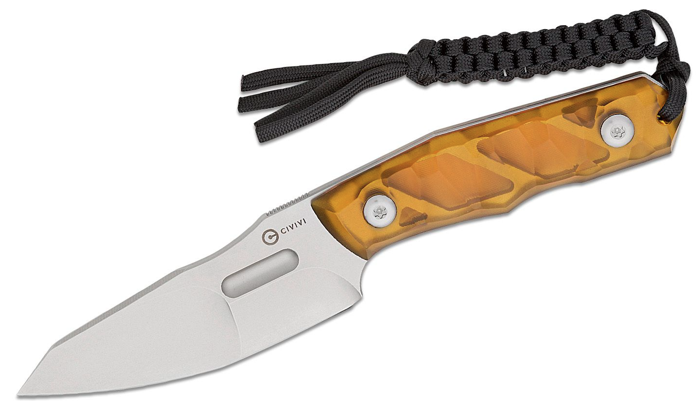 CIVIVI Propugnator Polished Yellow Ultem Handle Stonewashed D2 Blade #C23002-3