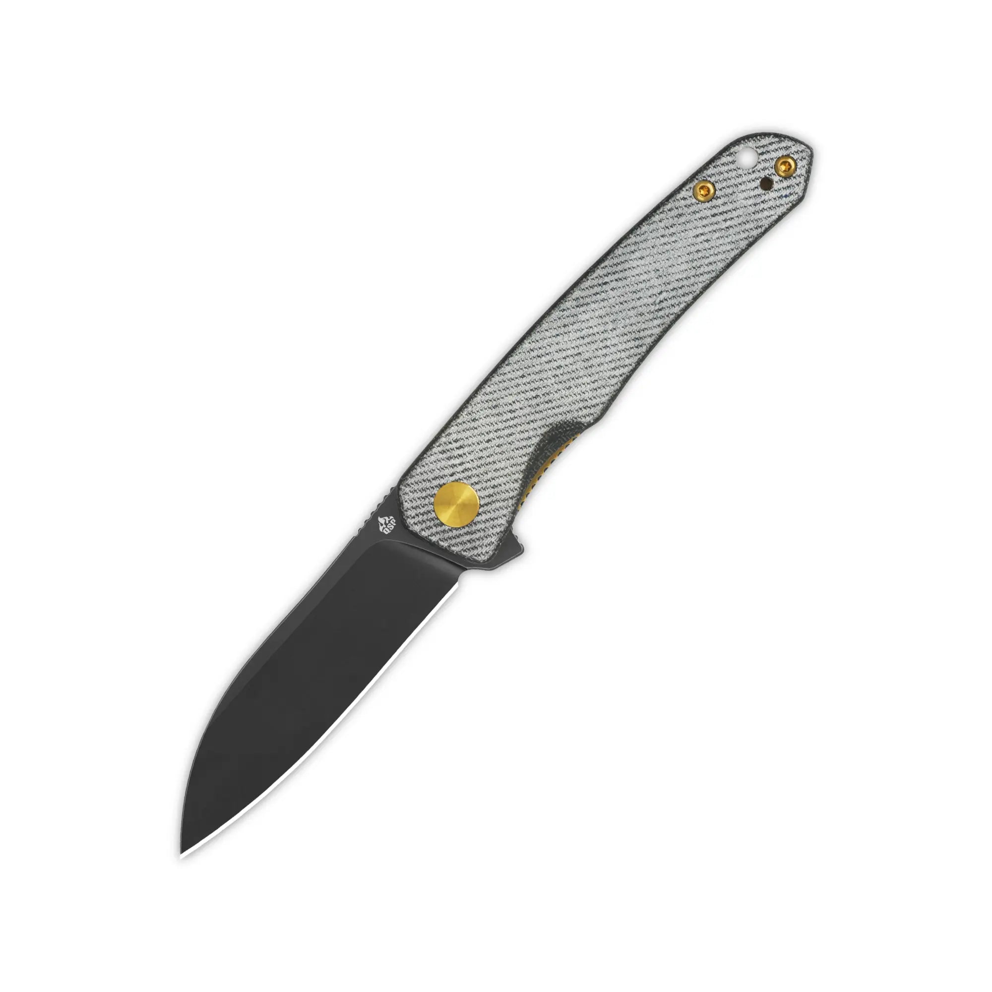 Otter Liner lock, 14C28N black, Denim micarta #QS140-F2