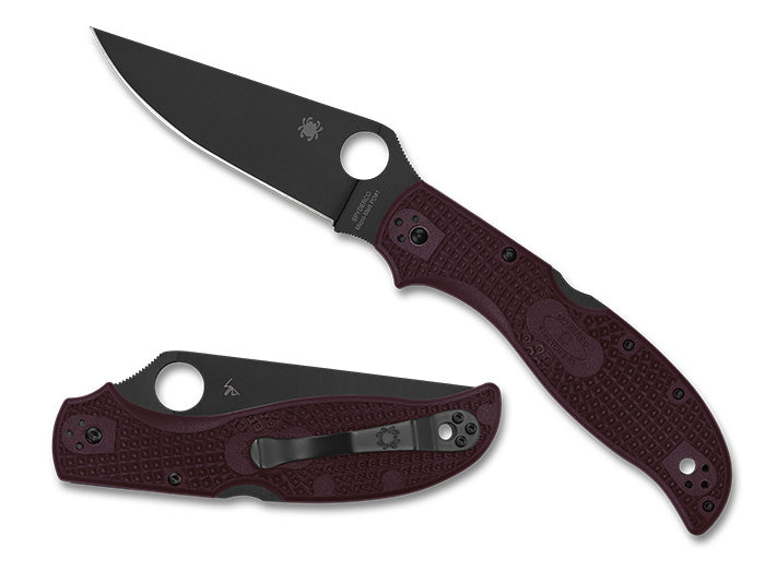 Spyderco Stretch 2 XL Lightweight Sprint Run Burgundy FRN Handles Lockback #C258BGBKP