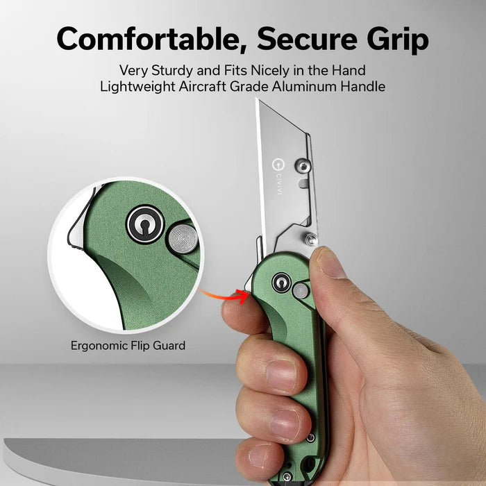 CIVIVI Elementum Utility Thumb Stud & Button Lock Knife Aluminum Handle #C23039B-3
