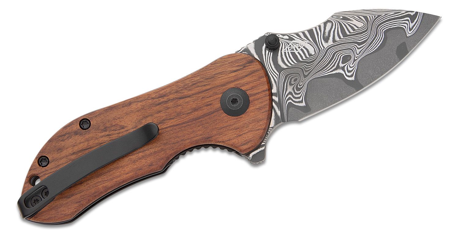 CIVIVI KNIVES GORDO LINER LOCK DAMASCUS,WOOD HANDLE #C22018C-DS1