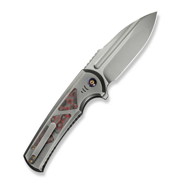 WEKNIFE Sylox Flipper & Button Lock Knife Titanium & FatCarbon Fiber Handle #WE24027-3