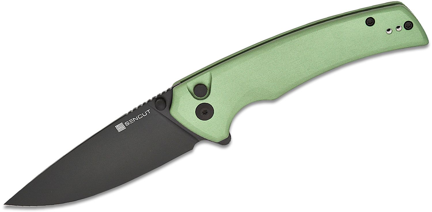 SENCUT Serene Flipper Knife - Green Aluminum #S21022B-5