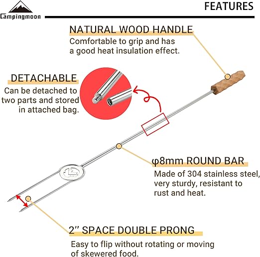 Two-stage roasting fork set of four #MK-4