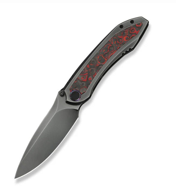 WEKNIFE Winsome Thumb Stud & Front Flipper Knife Titanium & FatCarbon Fiber Handle #WE23092-4