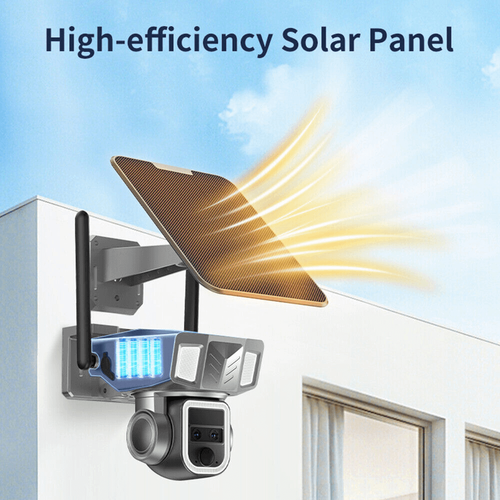 7MD Camera Solar Triple Lens Linkage Camera 10x Zoom With Dual Network (4G + WiFi) #11022