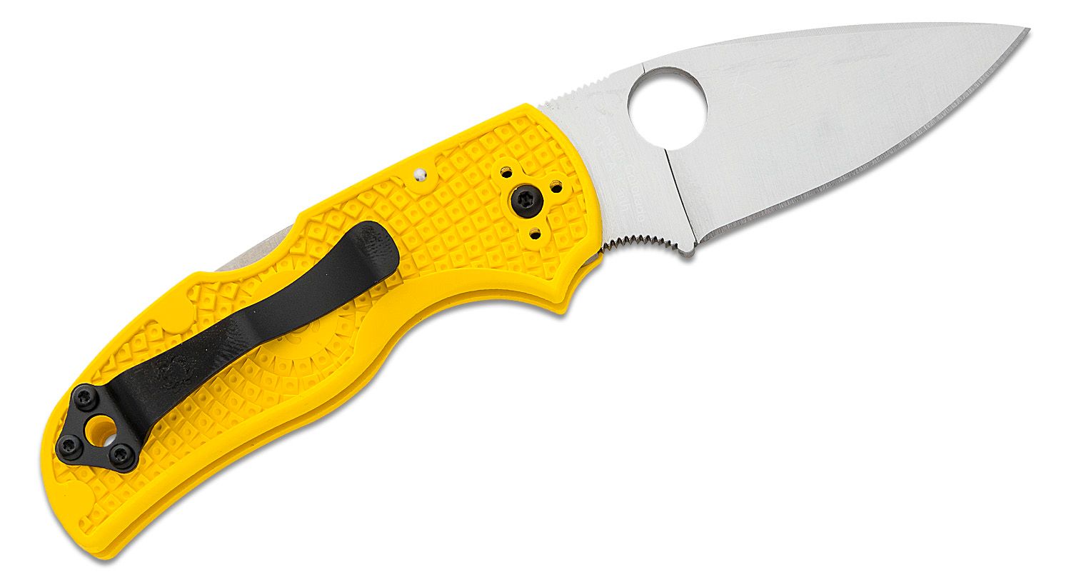 Spyderco Native 5 Salt Folding Knife CPM-MagnaCut Satin Plain Blade, Yellow FRN Handles Lockback #C41PYL5