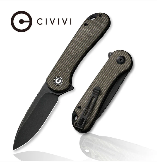 CIVIVI Elementum Flipper Knife Micarta Handle #C907Z