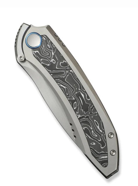 WEKNIFE Winsome Thumb Stud & Front Flipper Knife Titanium & Carbon Fiber Handle #WE23092-2