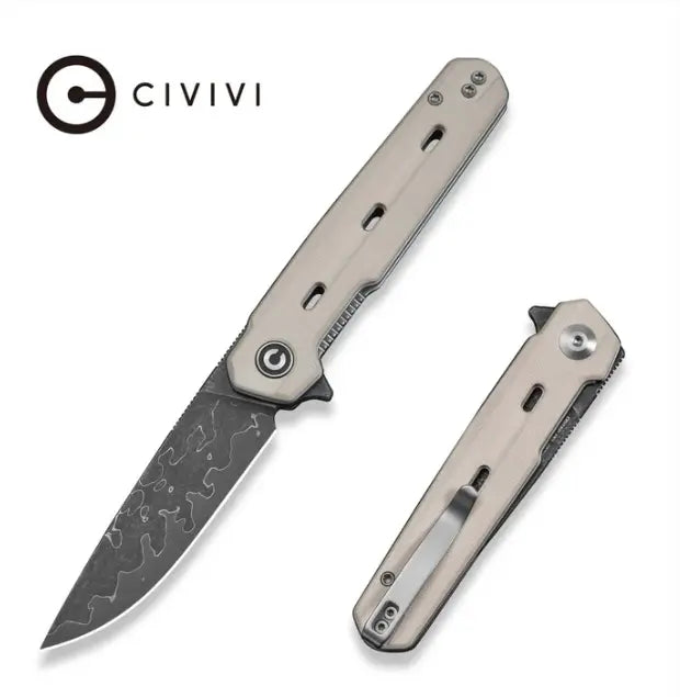 CIVIVI Navo Flipper Knife Ivory G10 Handle #C25015A-DS1