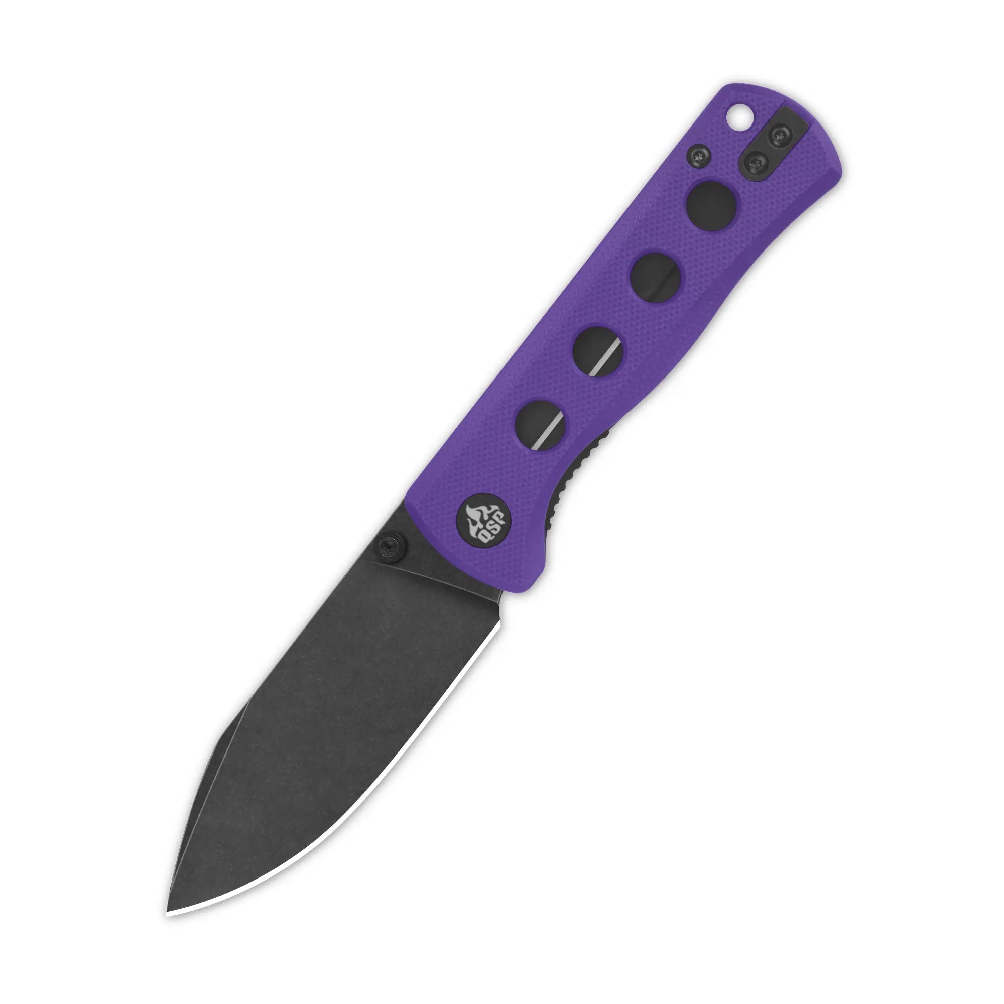 Canary folder Liner lock, 14C28N black stonewashed, Purple G10 #QS150-D2