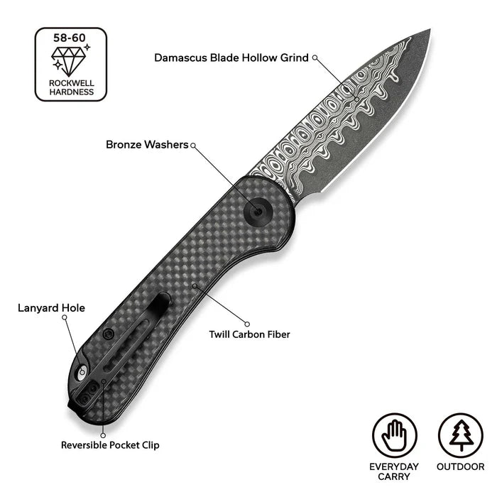 CIVIVI Elementum Slip Joint Knife Carbon Fiber Handle #C18062AJ-DS1
