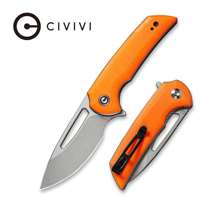 CIVIVI Odium Flipper Knife G10 Orange Handle #CIVC2010B