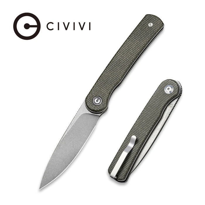 CIVIVI Stylum Front Flipper & Slip Joint Knife Micarta Handle #C20010VBC