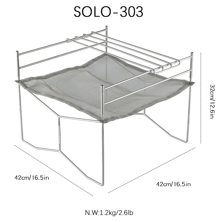 حفرة نار شبكية محمولة مع حامل طهي و حقيبة #SOLO-303